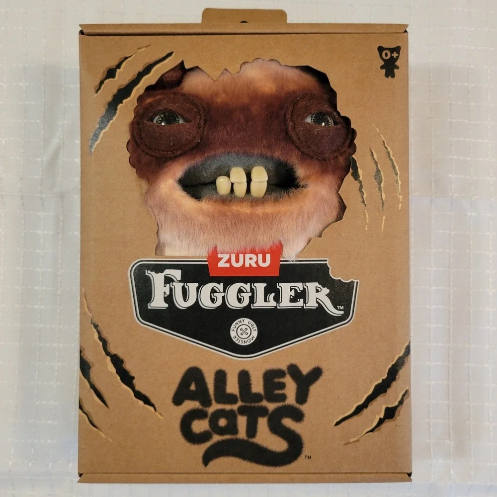 Zuru Fuggler‎ Alley Cats Funny Ugly Monster Brown Tan Plush Toy New In Box